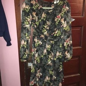 Sheer Black Patterned Dress